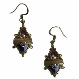 Swarovski crystal black & bronze earrings